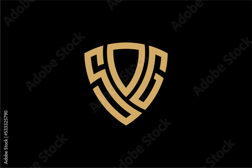 SOG creative letter shield logo design vector icon illustration photo