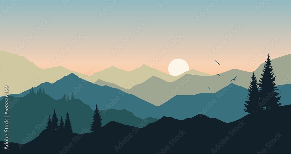 sunrise in mountains