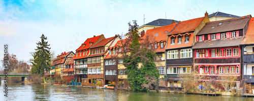 Old town of Bamberg, Germany, River Regnitz