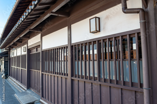 Building of old traditional Japanese-sake brewery in Fushimi  Kyoto  Japan