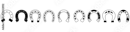Horseshoe icon vector set. Luck illustration sign collection. Fortune symbol. 