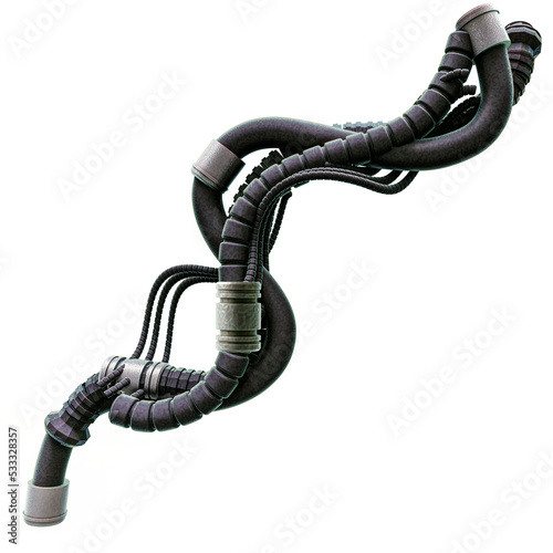 SciFi Cable Wire Illustration with Transparent Background PNG
