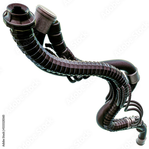 SciFi Cable Wire Illustration with Transparent Background PNG
