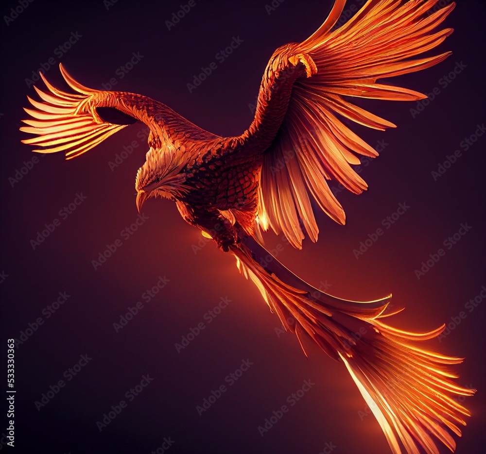 realistic phoenix bird