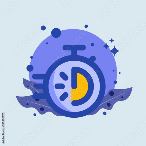 Stopwatch flat illustration. Speed timer signs vector illustration.