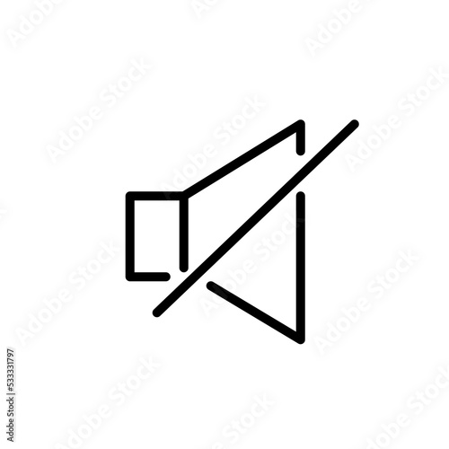 No sound. Noise cancelling, soundproof or mute icon. Pixel perfect, editable stroke icon