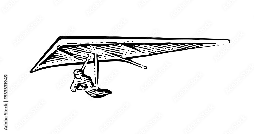 Фотография Small hang glider flies