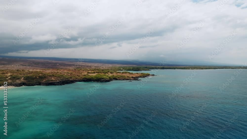 Aerial View of the Hapuna Beach on the West Coast of the Big Island, Hawaii - drone shot Aerial View of the Hapuna Beach on the West Coast of the Big Island, Hawaii - drone shot