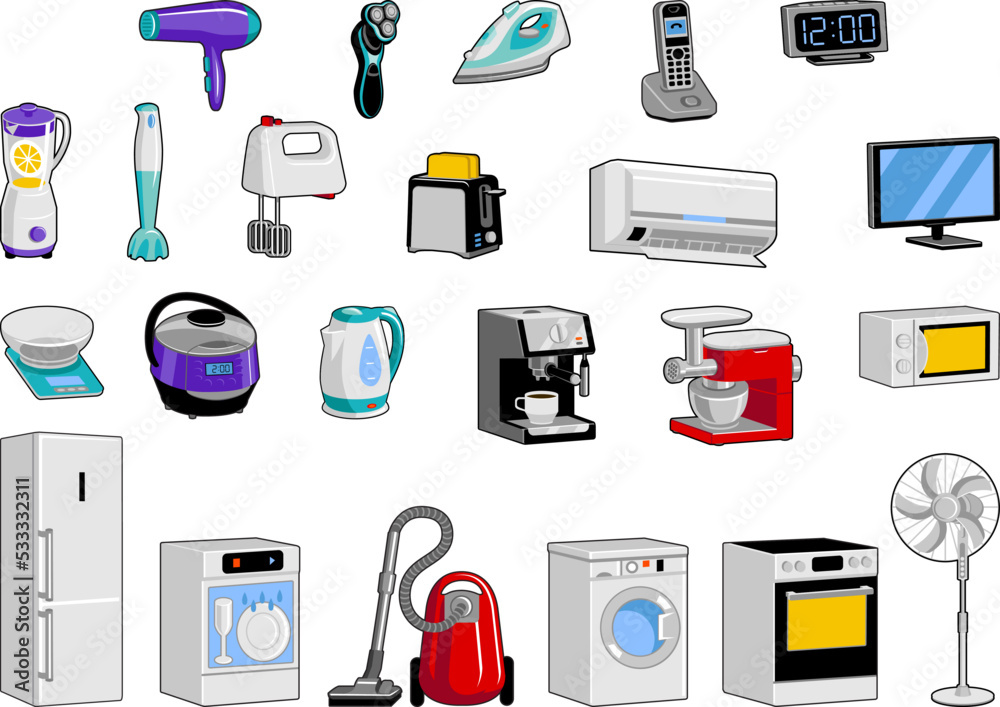 Fotografie household appliances icons