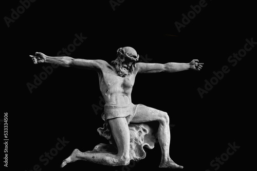 Crucifixion of Jesus Christ on a black background