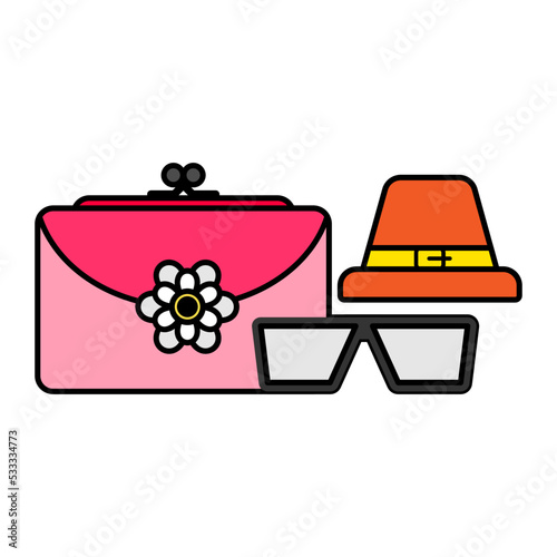 Girly Things vector color icon design, Ensemble and In vogue symbol, clothing and outfits Sign, Fashion Show and Exhibition stock illustration, supermodel fashion accessories Concept