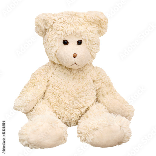 Plush soft bear on a white background