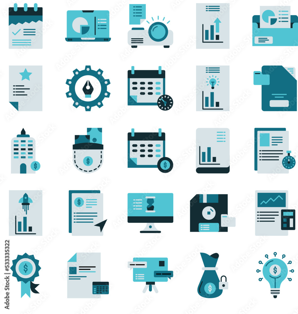a collection of several management business themed icons a collection of several management business themed icons