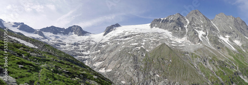 Zillertaler Alpen, Österreich, Panorama Floitenkees, Greizer Hütte photo