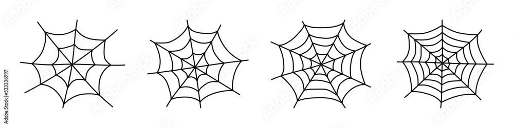 Photography Spiderweb icons set. Vector illustration