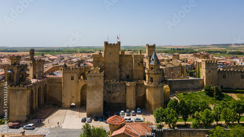 Impressive Olite Castle on a warm sunny day, Navarra, Spain photo