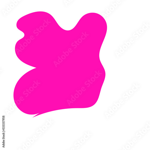 Abstract Blob Shapes Splat Pink