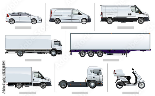 Delivery / cargo transport mockup. PNG format with transparency