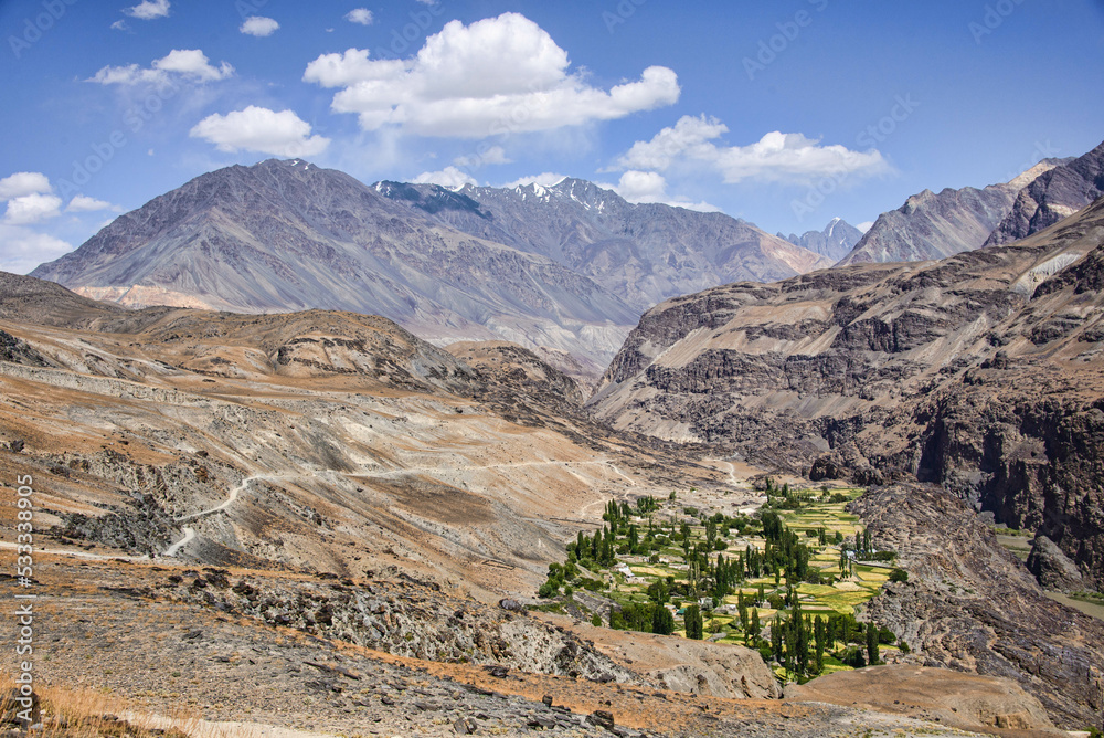 Settlement in Bartang valley, Tajikistan, Central Asia