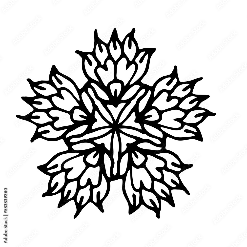 Flower ornament black line art. PNG flower decoration Flower ornament black line art. PNG flower decoration