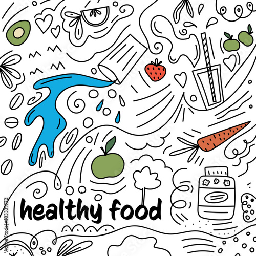 abstract illustration of proper nutrition  wholesome nutrition