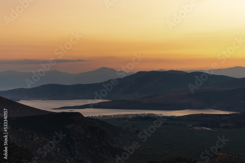 Delfoi landscape view in Greece. 