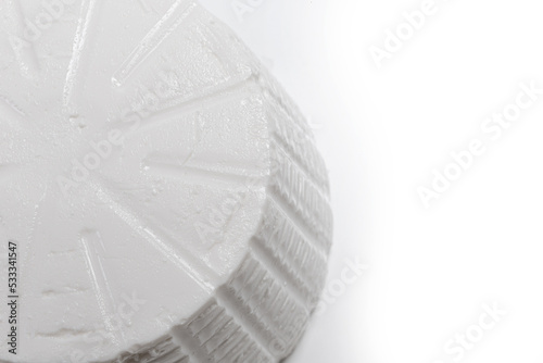 whole cottage cheese on white background