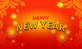 happy new year banner background, vector art and illustration. can be used for landing pages, Templates, web, mobile apps, posters, banners, flyers, backgrounds