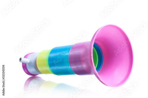 trumpet toy isolated on white background