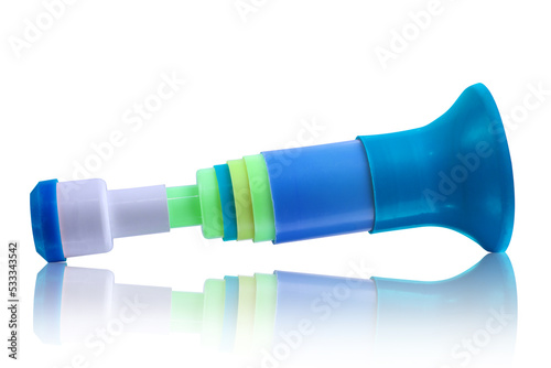 trumpet toy isolated on white background