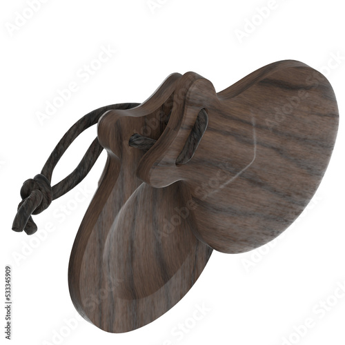 Billede på lærred 3d rendering illustration of castanets clackers