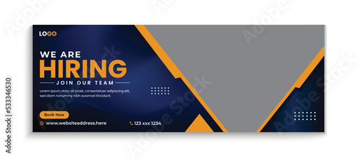 Modern job hiring cover banner design template for company, corporate or business