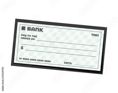 Leather checkbook with a pocket for storing copies of checks. Vector illustration