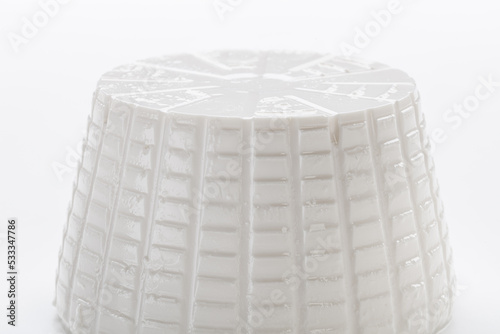whole cottage cheese on white background