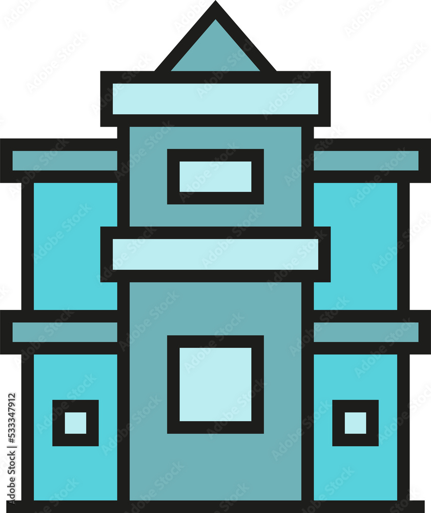 office and apartment building icon illustration