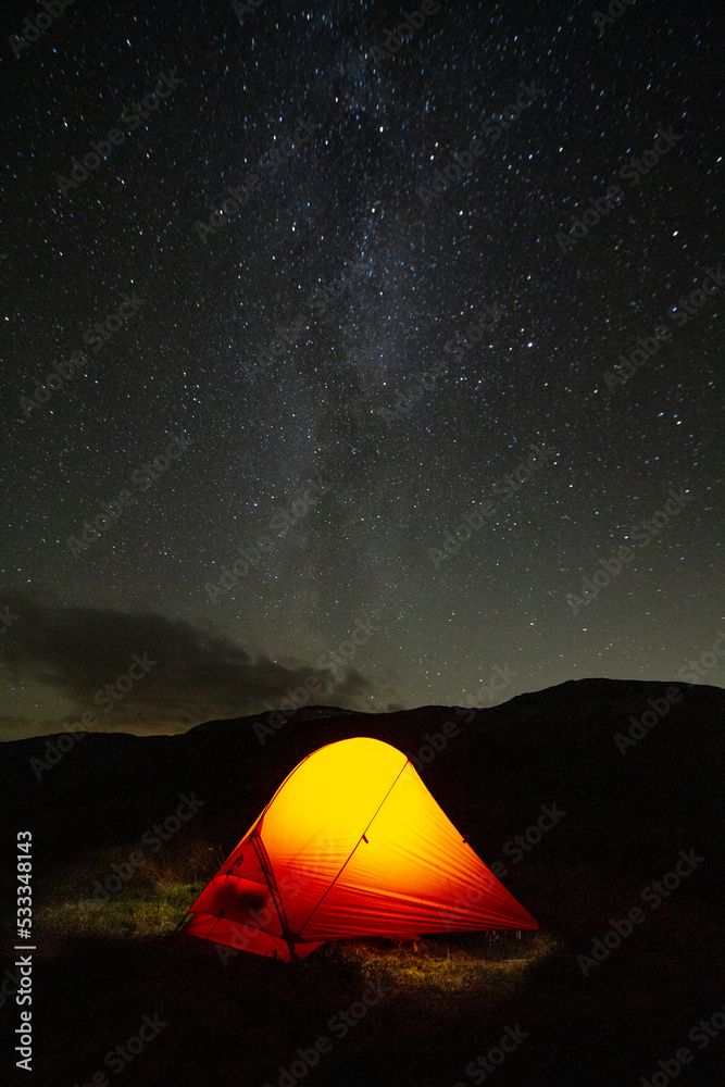 A tent under the Milky Way