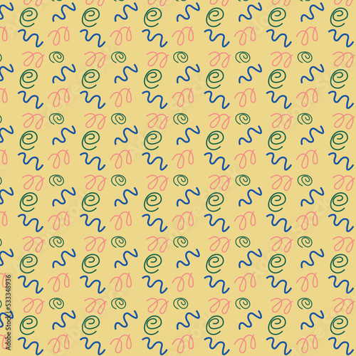 hand drawn vector seamless 2d pattern