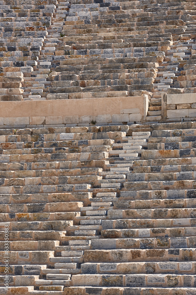 Ephesus archeological site. Amphitheatre stairs. Ancient place in ...