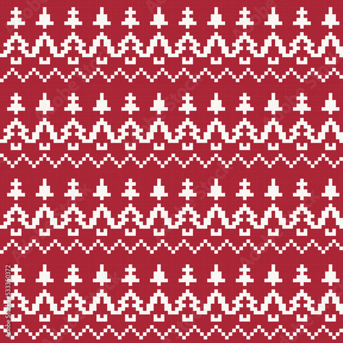 Christmas Tree Fair Isle Seamless Pattern Design