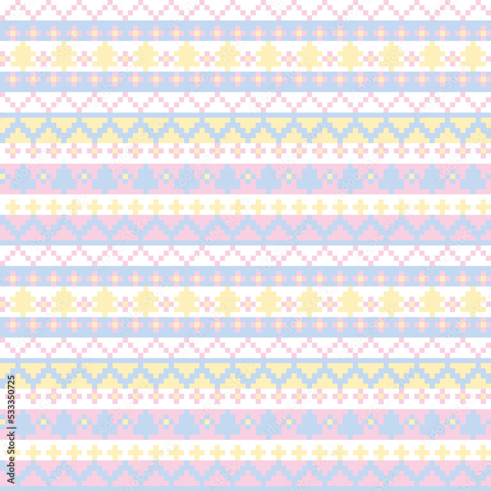 Christmas Tree Fair Isle Seamless Pattern Design Christmas Tree Fair Isle Seamless Pattern Design