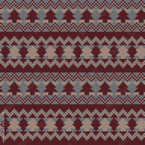 Christmas Tree Fair Isle Seamless Pattern Design