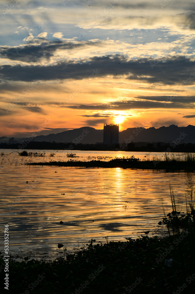 Sunset on Rawal Lake islambad
