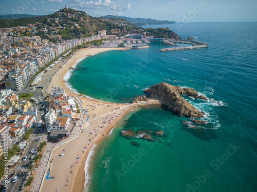 Photography Aerial drone image of Blanes on the Costa Brava seen from La Palomera Playa Gran