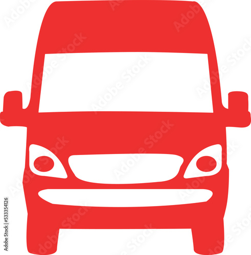 Red minibus icon