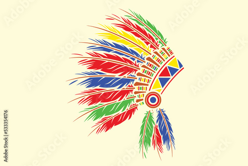 Headdress, Native American Headdress Sublimation Png, Native American Colorful Headdress T shirt Design,