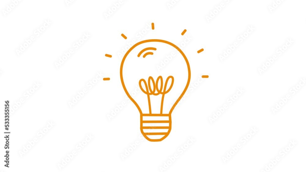 Light bulb animation. Motion graphics.