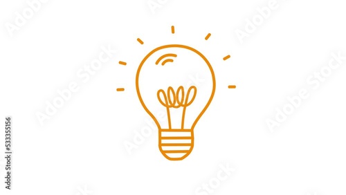 Light bulb animation. Motion graphics.