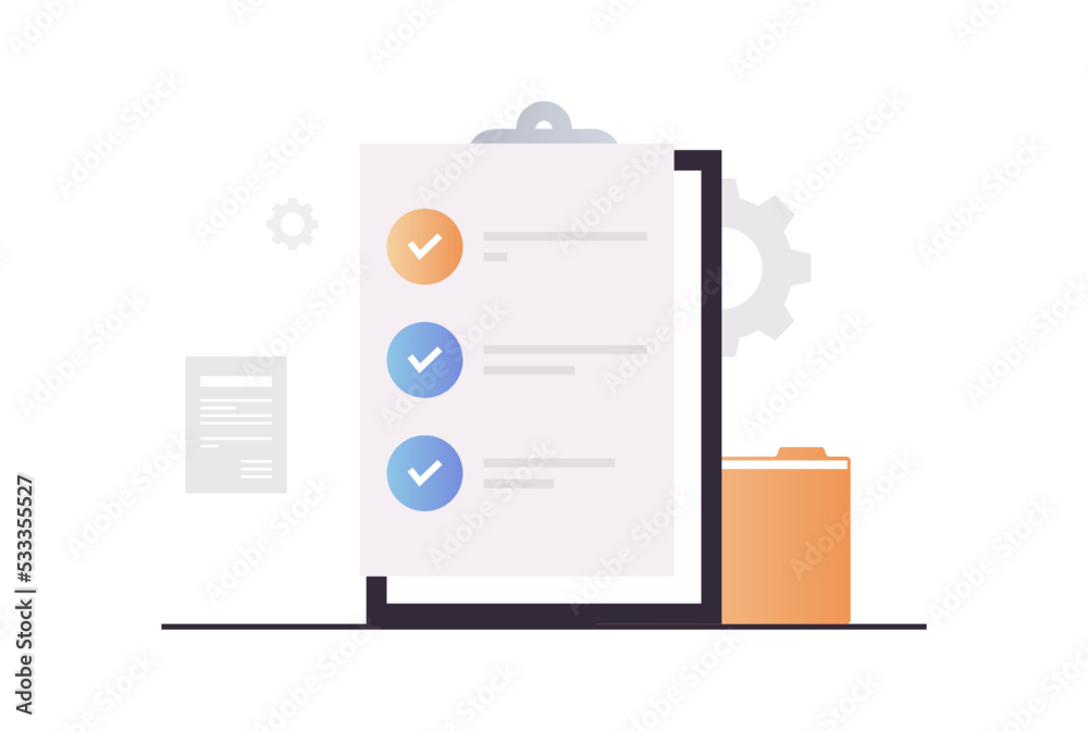 Schedule planning and work tasks, filling checklist, making schedule using calendar, business organization concept flat vector illustration. Schedule planning and work tasks, filling checklist, making schedule using calendar, business organization concept flat vector illustration.