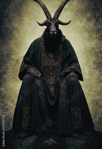 Concept art illustration of baphomet goat photo