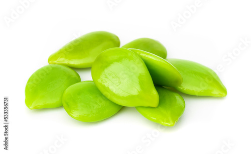 acacia seed (Leucaena leucocepphala) isolated on white background, have a medicine properties
